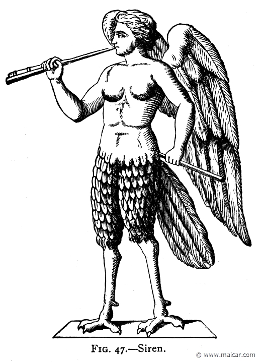 mur047.jpg - mur047: Siren. Alexander S. Murray, Manual of Mythology (1898).