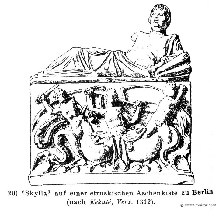 RIV-1056.jpg - RIV-1056: Relief depicting the monster Scylla. Wilhelm Heinrich Roscher (Göttingen, 1845- Dresden, 1923), Ausfürliches Lexikon der griechisches und römisches Mythologie, 1884.