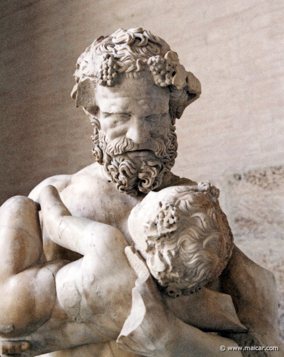 0225.jpg - 0225: Silen / Dionysos. Vielleicht Kopie nach einer Statue des Lysipp (310-300 v. Chr.). Glyptothek, München.