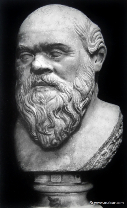 hek019.jpg - hek019: Büste de Sokrates. Neapel Nationalmuseum. Die Bildniskunst der Griechen und Römer, von Anton Hekler (1912).