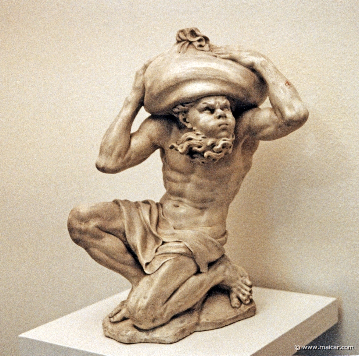 1027.jpg - 1027: Wind god in terracotta from the 18C AD. Städtische Galerie-Liebighaus, Museum alter Plastik, Frankfurt.
