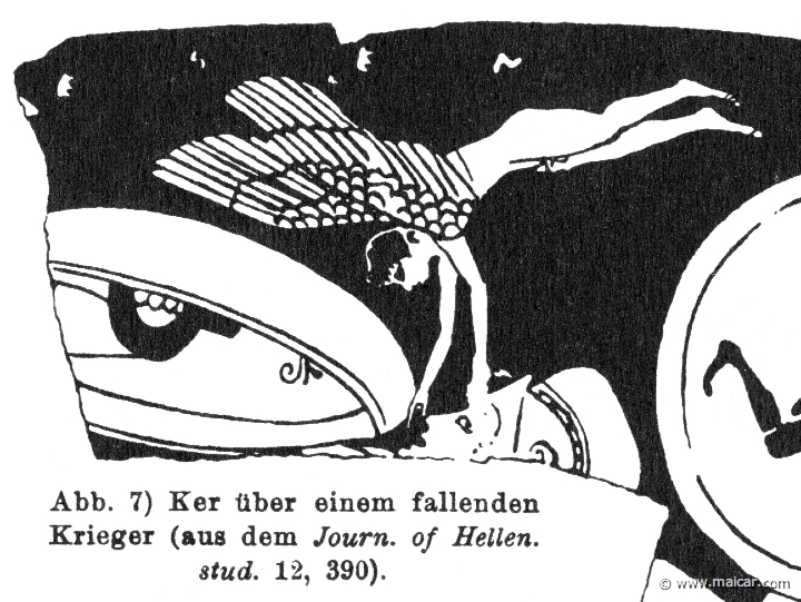 RII.1-1151.jpg - RII.1-1151: Ker seizing a fallen warrior. Wilhelm Heinrich Roscher (Göttingen, 1845- Dresden, 1923), Ausfürliches Lexikon der griechisches und römisches Mythologie, 1884.