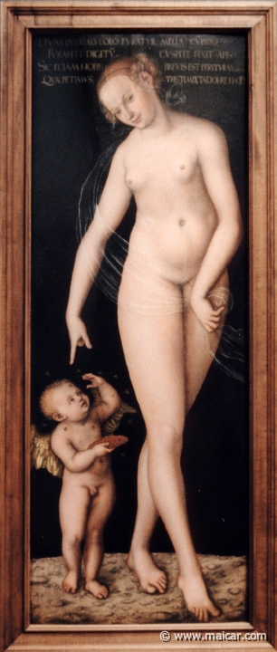 2218.jpg - 2218: Venus und Amor als Honigdieb nach 1537. Lucas Cranach d.ä. Gemälde Galerie Kulturforum, Berlin.