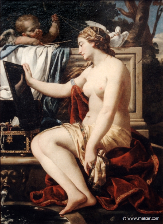 2233.jpg - 2233: Simon Vouet 1590-1649, Charles Mellin 1600-1649: Die Toilette der Venus 1625-27. Gemälde Galerie Kulturforum, Berlin.