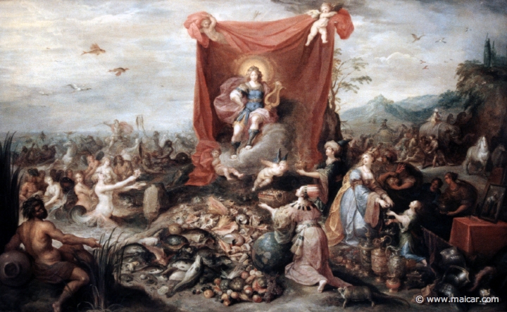 3704.jpg - 3704: Frans Francken d.j. 1581-1642: Die Welt huldigt Apollo. Landesmuseum Oldenburg, Das Schloß.