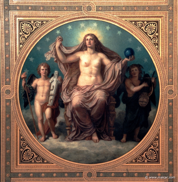 3810.jpg - 3810: Christian Griepenkerl (1839-1916): Venus Urania mit der Weltkugel in der Hand als Ideal der Künstler. Griepenkerl-Gemälde im Treppenhaus des Augusteums. Augusteum, Oldenburg.