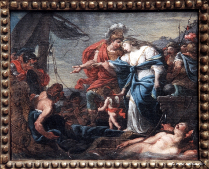 4435.jpg - 4435: Joseph-Marie Vien 1716-1809: L’embarquement de Briséis (in fact Chryseis) confiée à Ulysse par Agamemnon, vers 1780/85. Musée des beaux arts, Rouen.