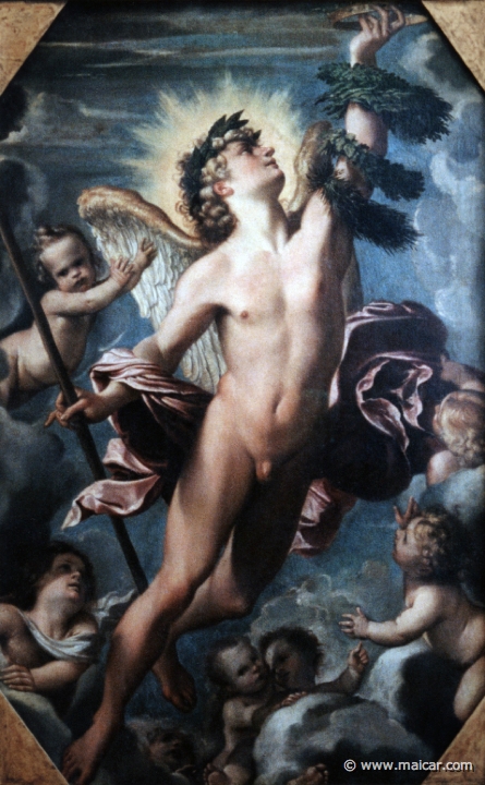 4708detail.jpg - 4708 (detail): Annibale Carrachi 1560-1609: Der Genius des Ruhmes, um 1588/89 Gemäldegalerie Alte Meister, Dresden.