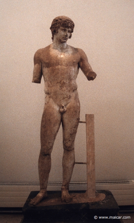 6006.jpg - 6006: Statue of Antinoos, a young man from Bithynia, beloved of the Roman emperor Hadrian. A remarkable work dated to 130-138 AD. Archaeological Museum, Delphi.