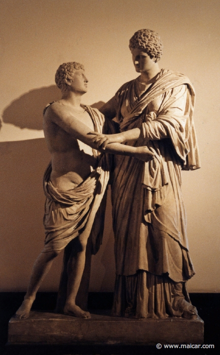 6925.jpg - 6925: Orestes and Electra. Roman. 1st C. AD. Rome, Museo Nazionale Romano. Konstakademin, Stockholm.