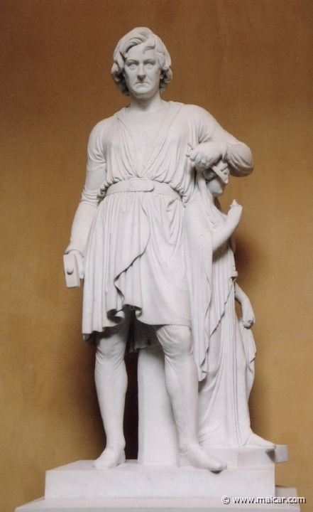 9112.jpg - 9112: Bertel Thorvaldsen 1770-1844: Bertel Thorvaldsen Leaning on the Statue of Hope, 1839. The Thorvaldsen Museum, Copenhagen.