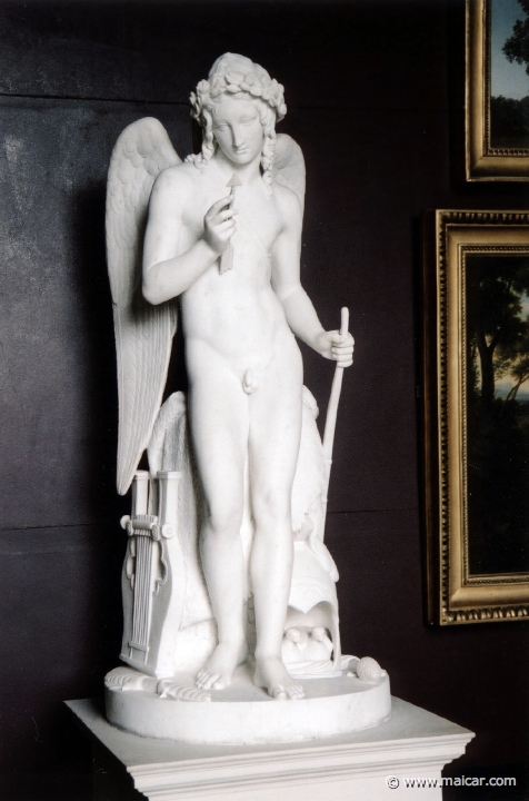 9223.jpg - 9223: Bertel Thorvaldsen 1770-1844: Cupid Triumphant, Examining his Arrow, 1823. The Thorvaldsen Museum, Copenhagen.