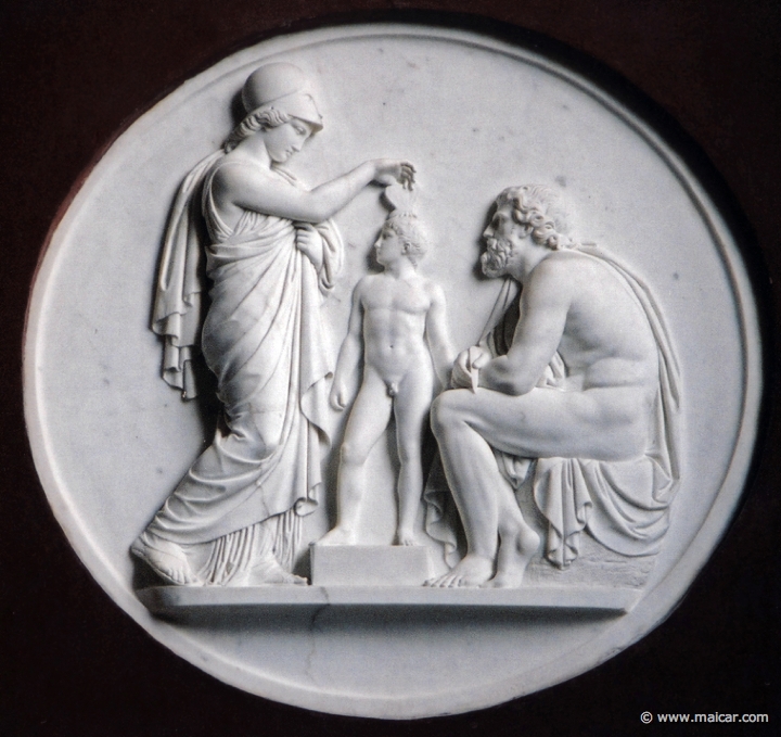 9311.jpg - 9311: Bertel Thorvaldsen 1770-1844: Minerva Grants a Soul to Mankind Created by Prometheus, 1807-08. The Thorvaldsen Museum, Copenhagen.