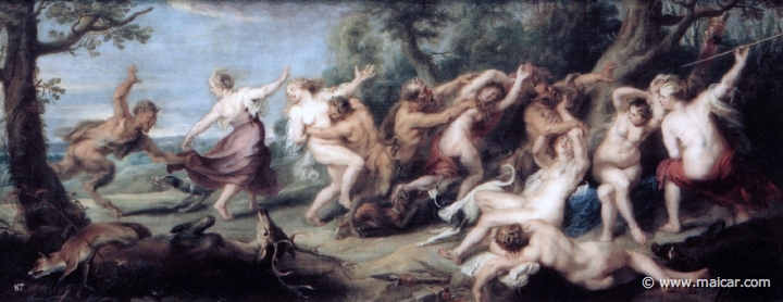 9822.jpg - 9822: Peter Paul Rubens 1577-1640: Diana y sus ninfas sorprendidas por Sátiros. Museo Nacional del Prado, Madrid.