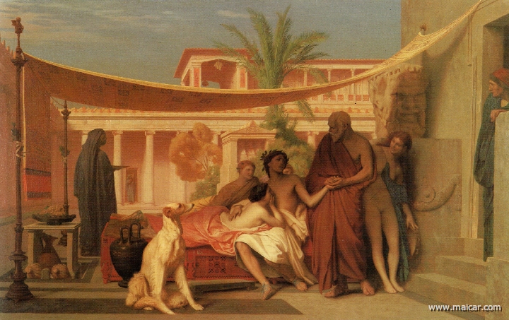 gerome003.jpg - gerome003: Jean-Léon Gérôme (1824-1904): Socrates seeking Alcibiades in the House of Aspasia (1861).