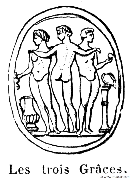 comm089.jpg - comm089: Les trois Grâces. Info n/a. P. Commelin, Mythologie Grecque et Romaine, Éditions Garnier Frères, Paris.