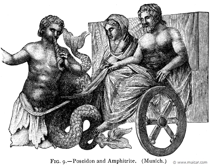 mur009.jpg - mur009: Poseidon and Amphitrite.Alexander S. Murray, Manual of Mythology (1898).