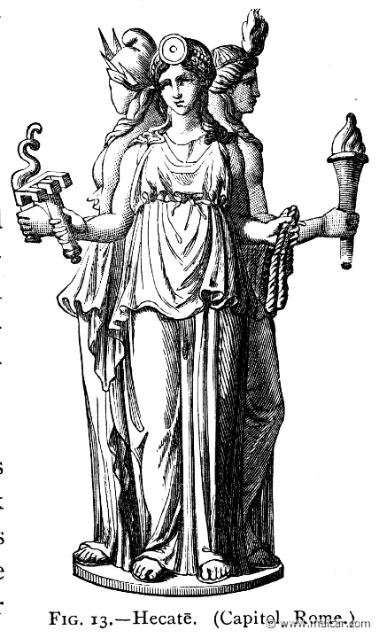 mur013.jpg - mur013: Hecate.Alexander S. Murray, Manual of Mythology (1898).