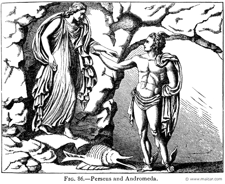 mur086.jpg - mur086: Perseus and Andromeda.Alexander S. Murray, Manual of Mythology (1898).