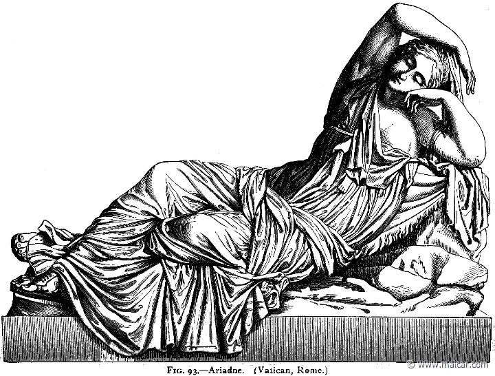 mur093.jpg - mur093: Ariadne. Roman copy of Greek original from the 2nd century BC.Alexander S. Murray, Manual of Mythology (1898).