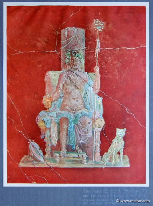 pflugk584.jpg - pflugk584: Thronender Dionysos. Wandgemälde aus der casa del naviglio zu Pompeii. Original im Museum zu Neapel.. J.v.Pflugk-Harttung, Weltgeshichte, Band 1: Altertum ( Verlag von Ullstein & Co, Berlin, 1910).