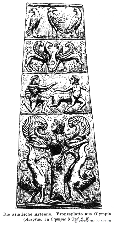 RI.1-0564.jpg - RI.1-0564: The Asiatic Artemis. Bronze plate from Olympia.Wilhelm Heinrich Roscher (Göttingen, 1845- Dresden, 1923), Ausfürliches Lexikon der griechisches und römisches Mythologie, 1884.