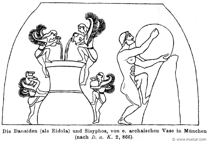 RI.1-0950.jpg - RI.1-0950: The Danaids and Sisyphus, punished in the Underworld.Wilhelm Heinrich Roscher (Göttingen, 1845- Dresden, 1923), Ausfürliches Lexikon der griechisches und römisches Mythologie, 1884.