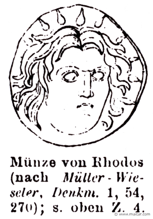 RI.2-2003b.jpg - RI.2-2003b: Helius. Coin from Rhodes.Wilhelm Heinrich Roscher (Göttingen, 1845- Dresden, 1923), Ausfürliches Lexikon der griechisches und römisches Mythologie, 1884.