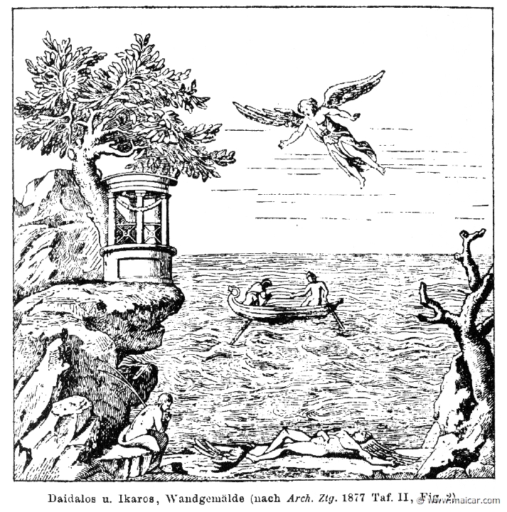 RII.1-0114.jpg - RII.1-0114: Daedalus and Icarus.Wilhelm Heinrich Roscher (Göttingen, 1845- Dresden, 1923), Ausfürliches Lexikon der griechisches und römisches Mythologie, 1884.