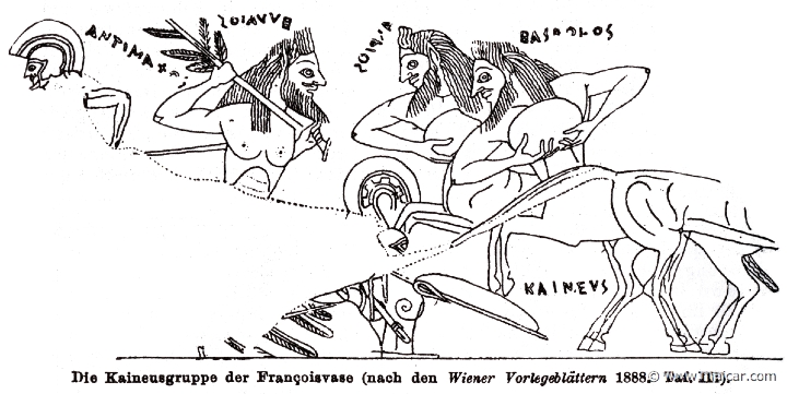 RII.1-0895.jpg - RII.1-0895: Caeneus, buried alive by the Centaurs.Wilhelm Heinrich Roscher (Göttingen, 1845- Dresden, 1923), Ausfürliches Lexikon der griechisches und römisches Mythologie, 1884.
