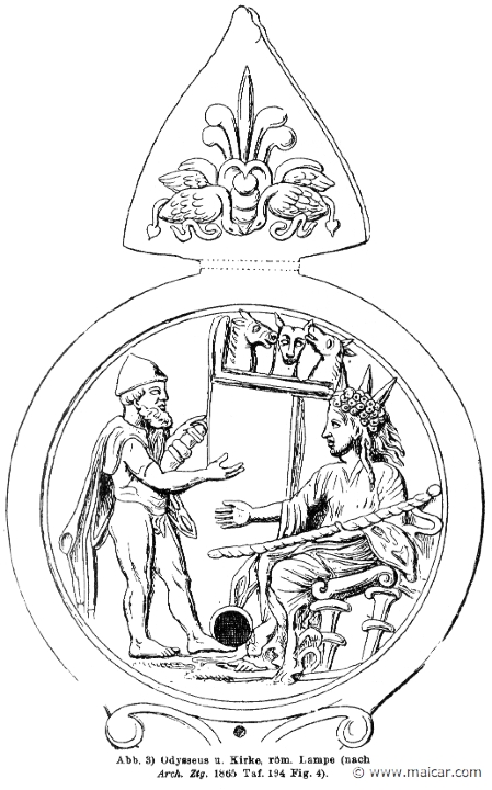 RII.1-1197.jpg - RII.1-1197: Odysseus and Circe.Wilhelm Heinrich Roscher (Göttingen, 1845- Dresden, 1923), Ausfürliches Lexikon der griechisches und römisches Mythologie, 1884.
