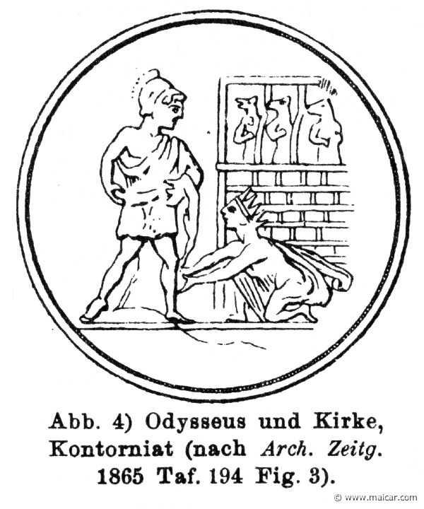 RII.1-1199.jpg - RII.1-1199: Odysseus and Circe.Wilhelm Heinrich Roscher (Göttingen, 1845- Dresden, 1923), Ausfürliches Lexikon der griechisches und römisches Mythologie, 1884.
