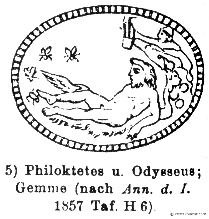 RIII.1-0664.jpg - RIII.1-0664: Philoctetes and Odysseus.Wilhelm Heinrich Roscher (Göttingen, 1845- Dresden, 1923), Ausfürliches Lexikon der griechisches und römisches Mythologie, 1884.