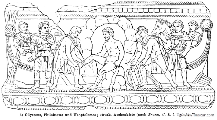 RIII.1-0665.jpg - RIII.1-0665: Odysseus, Philoctetes, Neoptolemus.Wilhelm Heinrich Roscher (Göttingen, 1845- Dresden, 1923), Ausfürliches Lexikon der griechisches und römisches Mythologie, 1884.