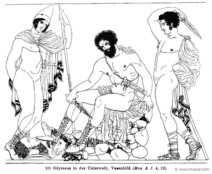 RIII.1-0671.jpg - RIII.1-0671: Odysseus (left) in the Underworld.Wilhelm Heinrich Roscher (Göttingen, 1845- Dresden, 1923), Ausfürliches Lexikon der griechisches und römisches Mythologie, 1884.