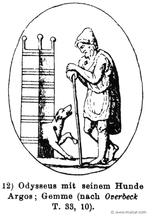 RIII.1-0674b.jpg - RIII.1-0674b: Odysseus and his dog Argus.Wilhelm Heinrich Roscher (Göttingen, 1845- Dresden, 1923), Ausfürliches Lexikon der griechisches und römisches Mythologie, 1884.