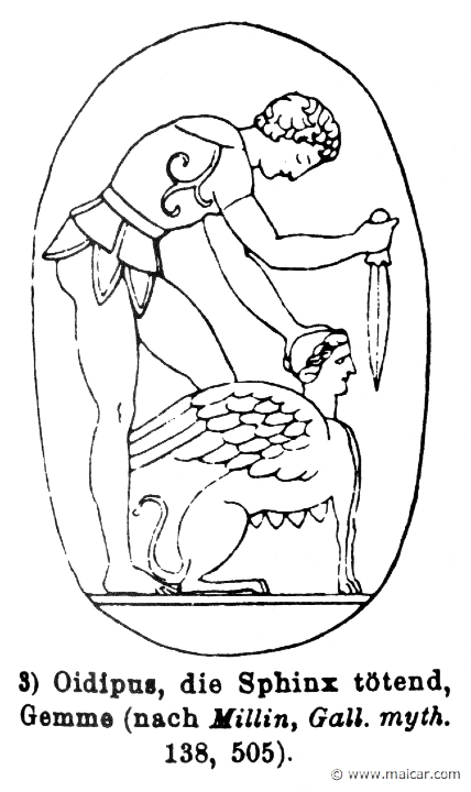RIII.1-0717.jpg - RIII.1-0717: Oedipus and the Sphinx.Wilhelm Heinrich Roscher (Göttingen, 1845- Dresden, 1923), Ausfürliches Lexikon der griechisches und römisches Mythologie, 1884.
