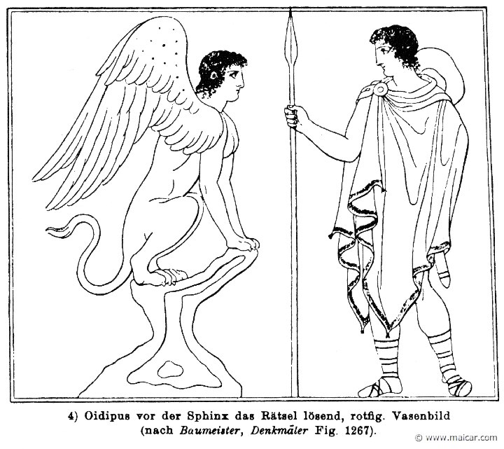 RIII.1-0719.jpg - RIII.1-0719: Oedipus and the Sphinx.Wilhelm Heinrich Roscher (Göttingen, 1845- Dresden, 1923), Ausfürliches Lexikon der griechisches und römisches Mythologie, 1884.