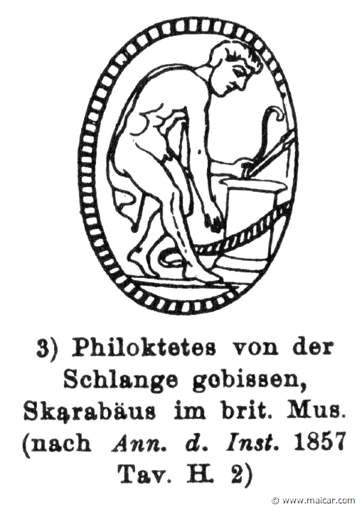 RIII.2-2331.jpg - RIII.2-2331: Philoctetes wounded by the snake.Wilhelm Heinrich Roscher (Göttingen, 1845- Dresden, 1923), Ausfürliches Lexikon der griechisches und römisches Mythologie, 1884.