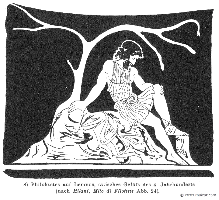 RIII.2-2334.jpg - RIII.2-2334: Philoctetes in Lemnos.Wilhelm Heinrich Roscher (Göttingen, 1845- Dresden, 1923), Ausfürliches Lexikon der griechisches und römisches Mythologie, 1884.