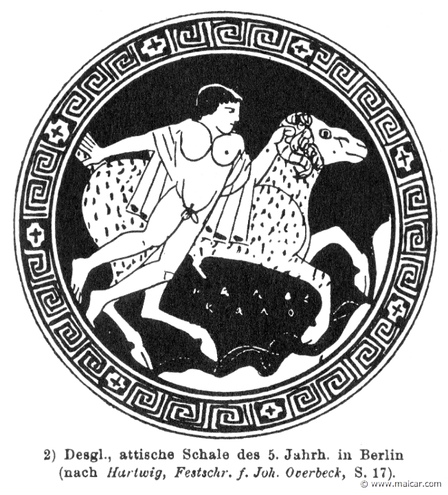 RIII.2-2463b.jpg - RIII.2-2463b: Phrixus and the ram with the Golden Fleece.Wilhelm Heinrich Roscher (Göttingen, 1845- Dresden, 1923), Ausfürliches Lexikon der griechisches und römisches Mythologie, 1884.