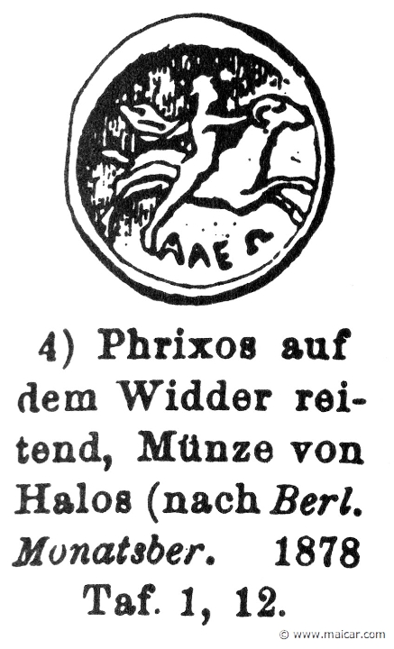 RIII.2-2465.jpg - RIII.2-2465: Phrixus and the ram with the Golden Fleece.Wilhelm Heinrich Roscher (Göttingen, 1845- Dresden, 1923), Ausfürliches Lexikon der griechisches und römisches Mythologie, 1884.