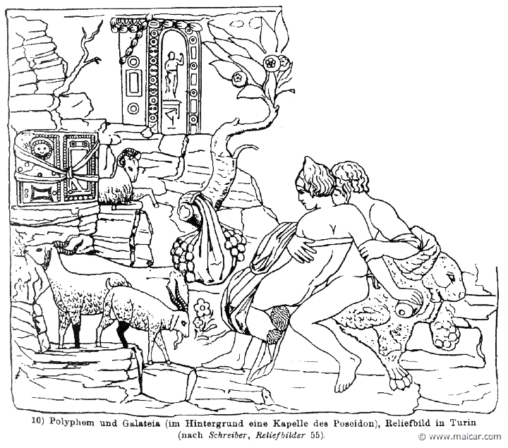 RIII.2-2709.jpg - RIII.2-2709: Polyphemus and Galatea.Wilhelm Heinrich Roscher (Göttingen, 1845- Dresden, 1923), Ausfürliches Lexikon der griechisches und römisches Mythologie, 1884.
