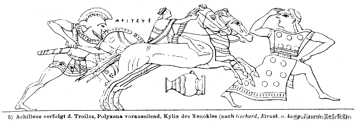 RIII.2-2730.jpg - RIII.2-2730: Achilles pursuing Troilus and Polyxena.Wilhelm Heinrich Roscher (Göttingen, 1845- Dresden, 1923), Ausfürliches Lexikon der griechisches und römisches Mythologie, 1884.