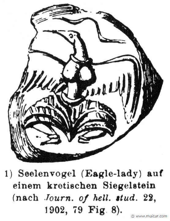 RIII.2-3214.jpg - RIII.2-3214: Soul-bird.Wilhelm Heinrich Roscher (Göttingen, 1845- Dresden, 1923), Ausfürliches Lexikon der griechisches und römisches Mythologie, 1884.