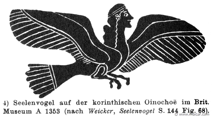 RIII.2-3216.jpg - RIII.2-3216: Soul-bird.Wilhelm Heinrich Roscher (Göttingen, 1845- Dresden, 1923), Ausfürliches Lexikon der griechisches und römisches Mythologie, 1884.