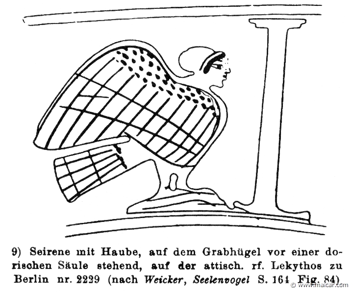RIII.2-3219.jpg - RIII.2-3219: Siren.Wilhelm Heinrich Roscher (Göttingen, 1845- Dresden, 1923), Ausfürliches Lexikon der griechisches und römisches Mythologie, 1884.