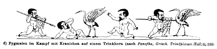 RIII.2-3295c.jpg - RIII.2-3295c: Pygmies and cranes.Wilhelm Heinrich Roscher (Göttingen, 1845- Dresden, 1923), Ausfürliches Lexikon der griechisches und römisches Mythologie, 1884.