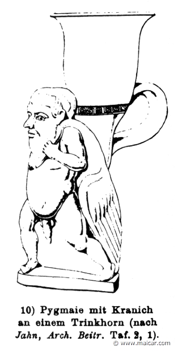 RIII.2-3295f.jpg - RIII.2-3295f: Pygmy and crane.Wilhelm Heinrich Roscher (Göttingen, 1845- Dresden, 1923), Ausfürliches Lexikon der griechisches und römisches Mythologie, 1884.
