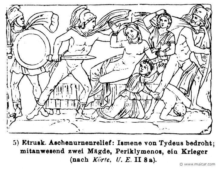 RV-1403.jpg - RV-1403: Tydeus killing Ismene.Wilhelm Heinrich Roscher (Göttingen, 1845- Dresden, 1923), Ausfürliches Lexikon der griechisches und römisches Mythologie, 1884.